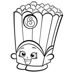 Coloriage Poppy Corn le personnage boîte de pop-corn