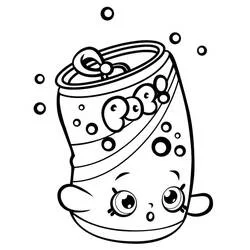 Coloriage Soda Pops avec un visage souriant et pétillant