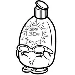 Coloriage Sunny Screen la bouteille de crème solaire Shopkins