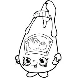 Coloriage Tommy Ketchup le personnage bouteille de ketchup