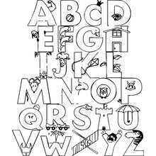 Coloriage Alphabet complet avec des lettres illustrées