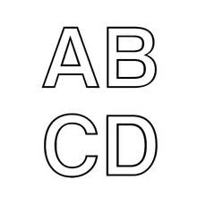 Coloriage Lettres A, B, C et D