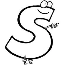 Coloriage Lettre S avec un visage souriant