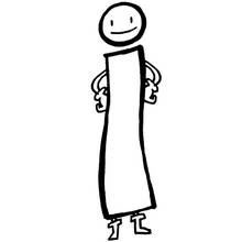 Coloriage Lettre I avec bras, jambes et visage souriant