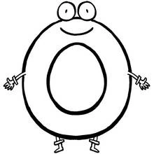 Coloriage Lettre O avec un visage souriant