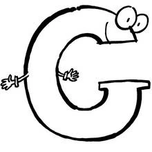 Coloriage Lettre G transformée en personnage rigolo