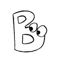 Coloriage Lettre B avec des yeux rigolos