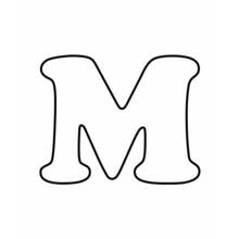 Coloriage Lettre M en gros contour