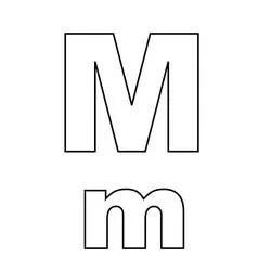 Coloriage Lettre M en majuscule et minuscule
