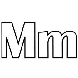 Coloriage Lettre M en majuscule et minuscule