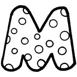 Coloriage Lettre M couverte de pois