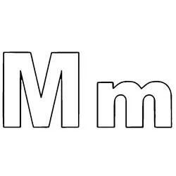 Coloriage Lettre M en majuscule et minuscule