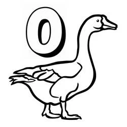 Coloriage Lettre O avec une oie Coloriage Lettre O avec une oie