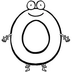 Coloriage Lettre O avec un visage rigolo Coloriage Lettre O avec un visage rigolo