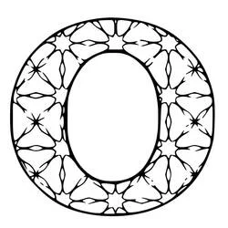 Coloriage Lettre O avec motif géométrique étoilé Coloriage Lettre O avec motif géométrique étoilé