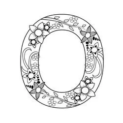 Coloriage Lettre O décorée de fleurs Coloriage Lettre O décorée de fleurs