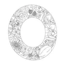 Coloriage Lettre O décorée de fleurs et de feuilles Coloriage Lettre O décorée de fleurs et de feuilles