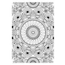 Coloriage Mandala à spirale centrale et motifs floraux