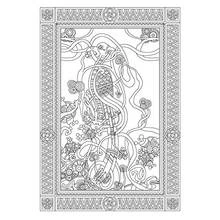 Coloriage Mandala celtique avec créature serpentine entrelacée