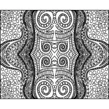 Coloriage Motif symétrique de spirales et de cœurs