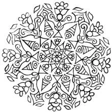 Coloriage Mandala floral aux pétales triangulaires