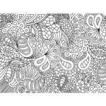 Coloriage Motif abstrait en doodle mandala