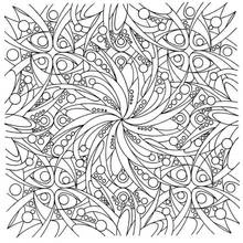Coloriage Mandala floral en spirale aux pétales tourbillonnants