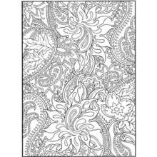 Coloriage Motif cachemire avec fleurs et feuilles