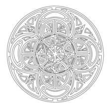 Coloriage Mandala à motif tribal circulaire