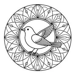Mandala Oiseau - Coloriages gratuits à imprimer