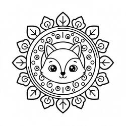 Coloriage Mandala Renard #221990 à imprimer et colorier
