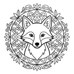 Coloriage Mandala Renard #221992 à imprimer et colorier