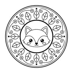 Coloriage Mandala Renard #221995 à imprimer et colorier