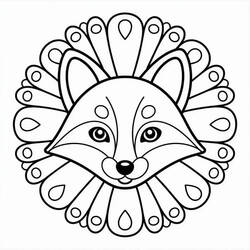 Coloriage Mandala Renard #222000 à imprimer et colorier