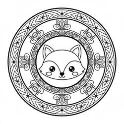 Coloriage Mandala Renard #222001 à imprimer et colorier