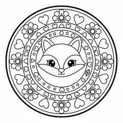 Coloriage Mandala Renard #222003 à imprimer et colorier