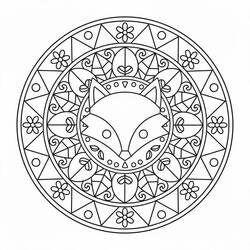 Coloriage Mandala Renard #222004 à imprimer et colorier