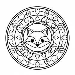 Coloriage Mandala Renard #222005 à imprimer et colorier