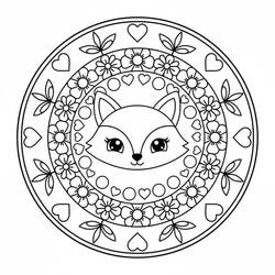 Coloriage Mandala Renard #222006 à imprimer et colorier