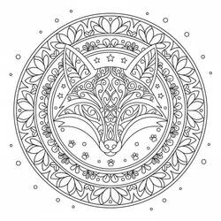 Coloriage Mandala Renard #222009 à imprimer et colorier