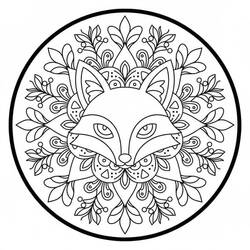 Coloriage Mandala Renard #222010 à imprimer et colorier