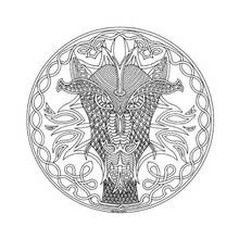 Coloriage Mandala dragon aux écailles détaillées
