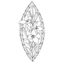 Coloriage Mandala de fleurs de lys dans un cadre pointu