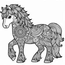Mandalas Cheval - Coloriages gratuits à imprimer