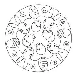Mandalas de Pâques - Coloriages gratuits à imprimer