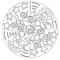 Coloriage Mandalas Faciles #209870 à imprimer et colorier