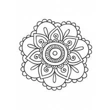 Coloriage Mandala fleur aux pétales superposés