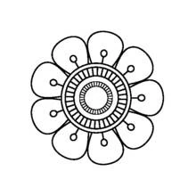 Coloriage Mandala fleur aux pétales arrondis