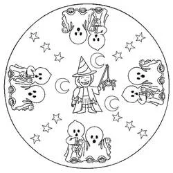 Mandalas Halloween - Coloriages gratuits à imprimer