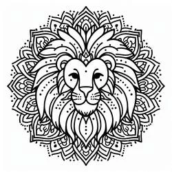 Mandalas Lion - Coloriages gratuits à imprimer